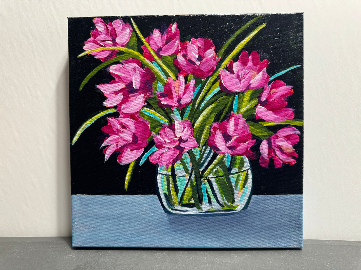 Magenta Magnificent floral acrylic painting