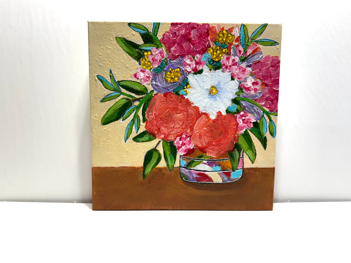 Bunch of Color Bouquet Acrylic Painting on Canvas