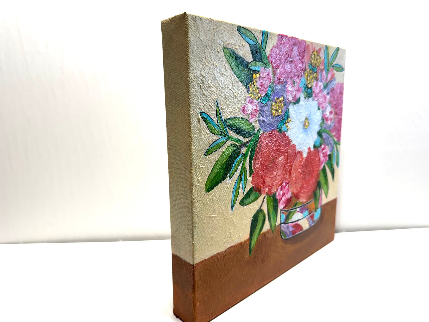 Bunch of Color Bouquet Acrylic Painting on Canvas