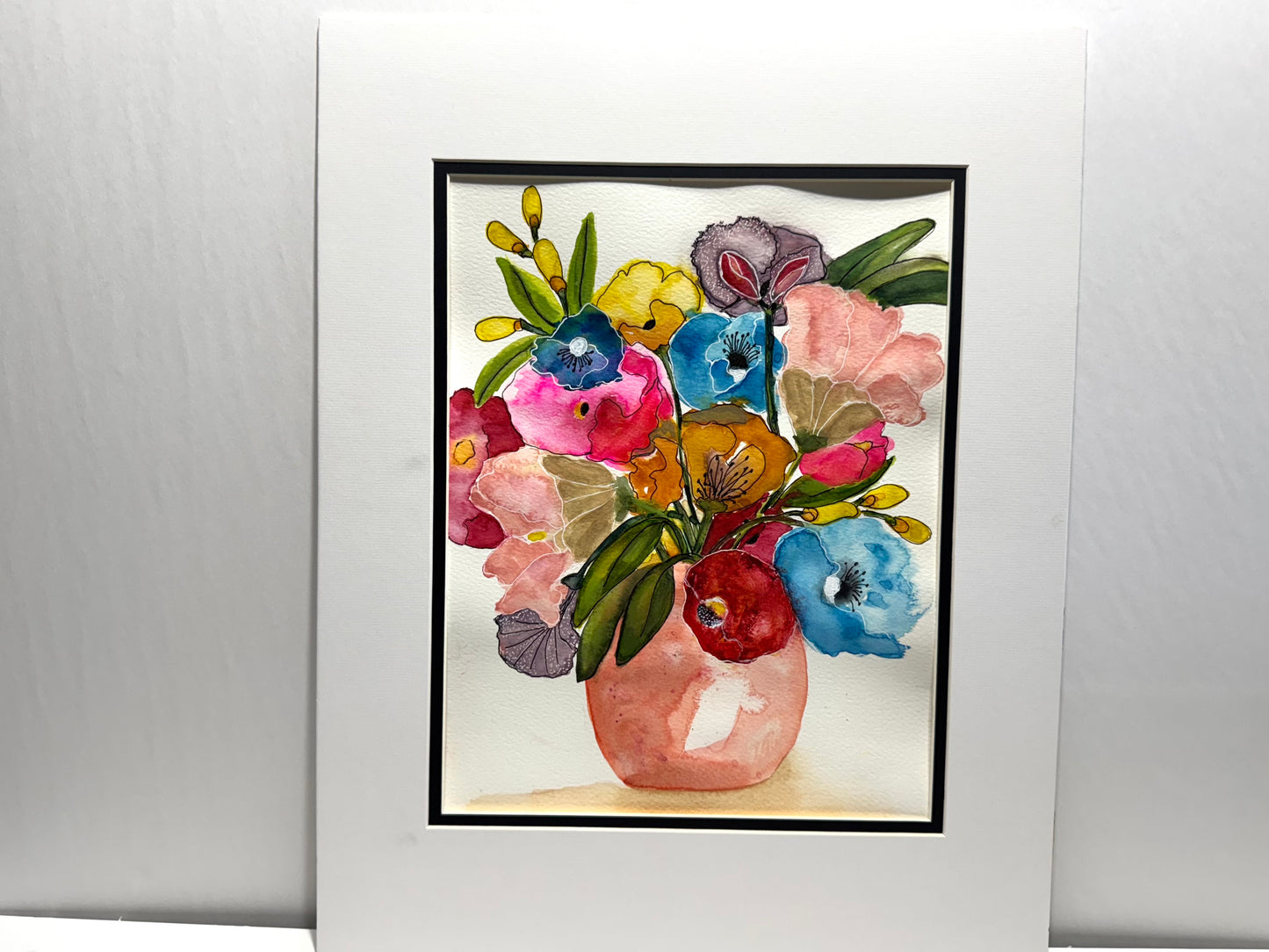 Peaches & Cream Floral Watercolor Original Art
