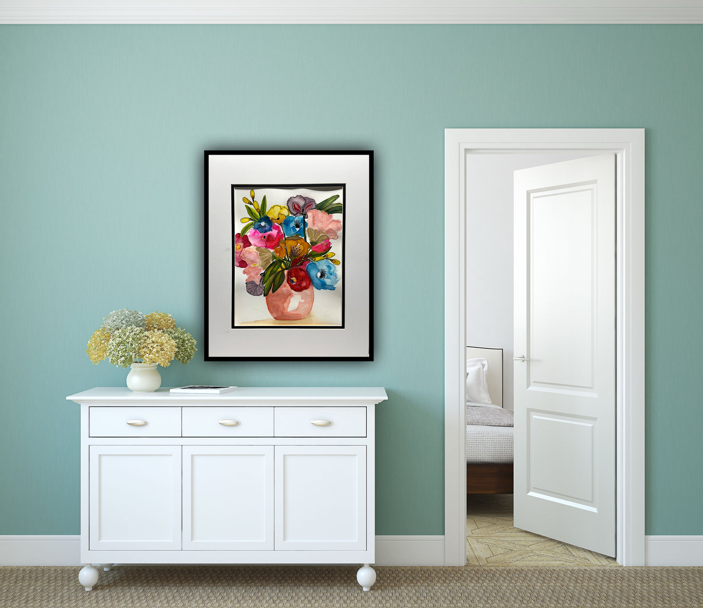 Peaches & Cream Floral Watercolor Original Art