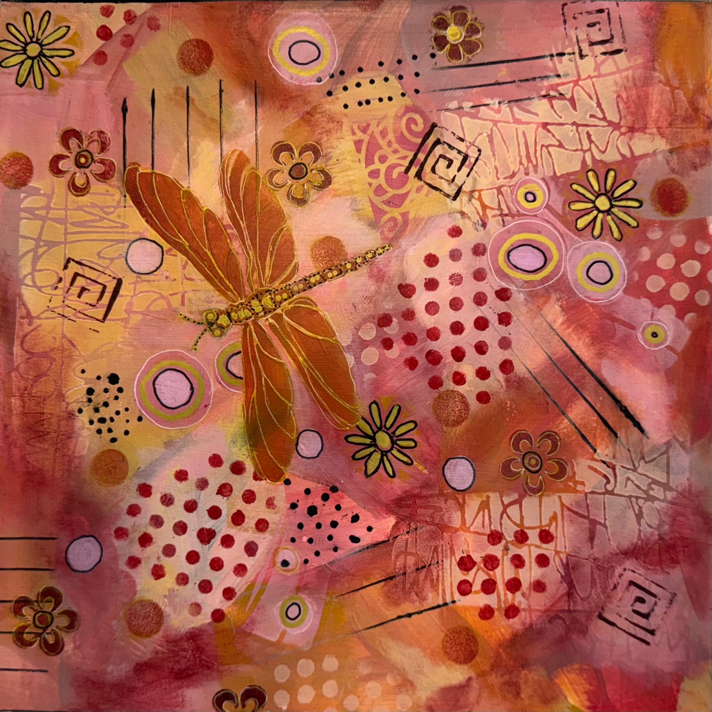 Dragonfly Dance Acrylic Painting on Canvas