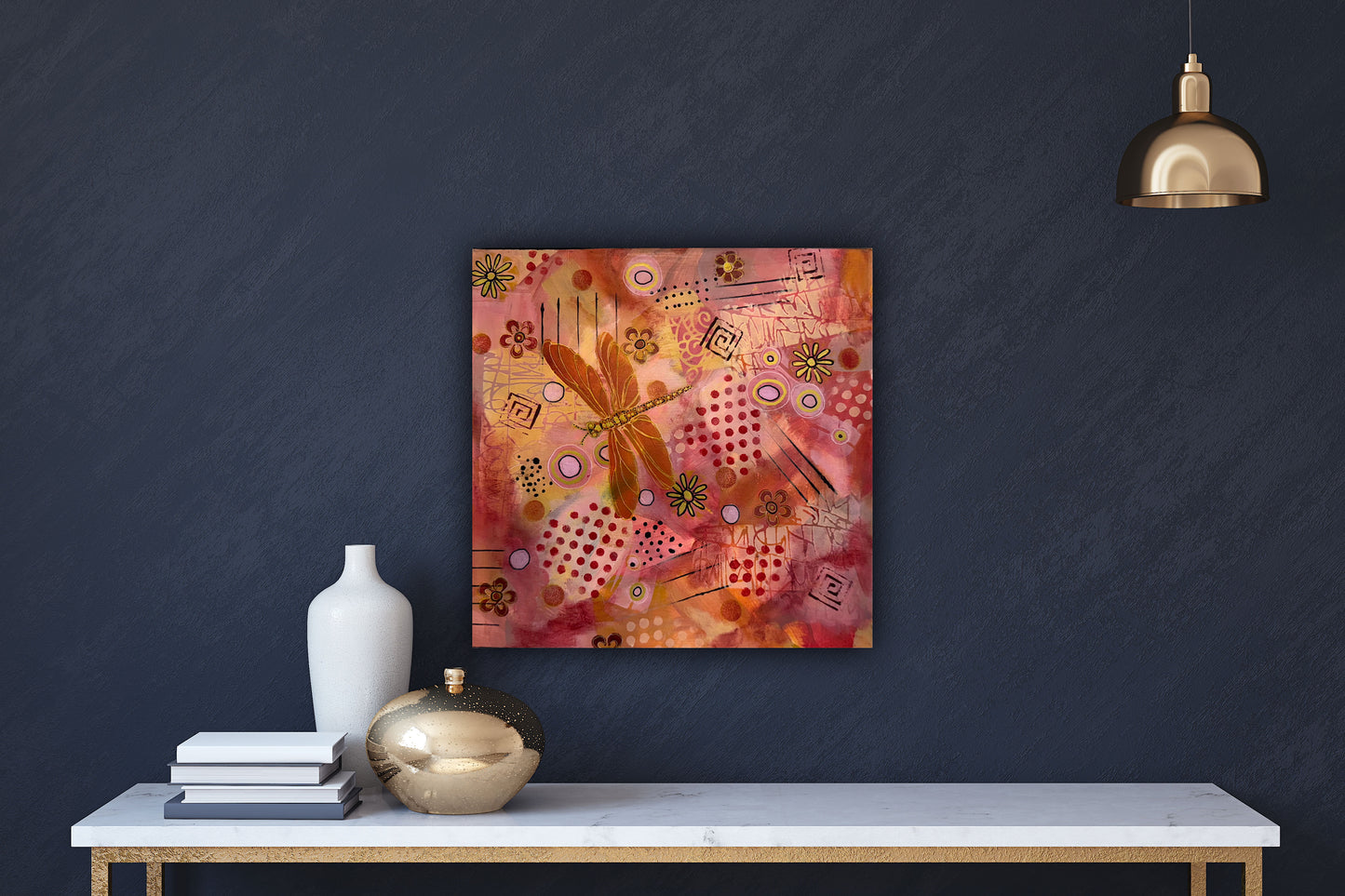 Dragonfly Dance Acrylic Painting on Canvas