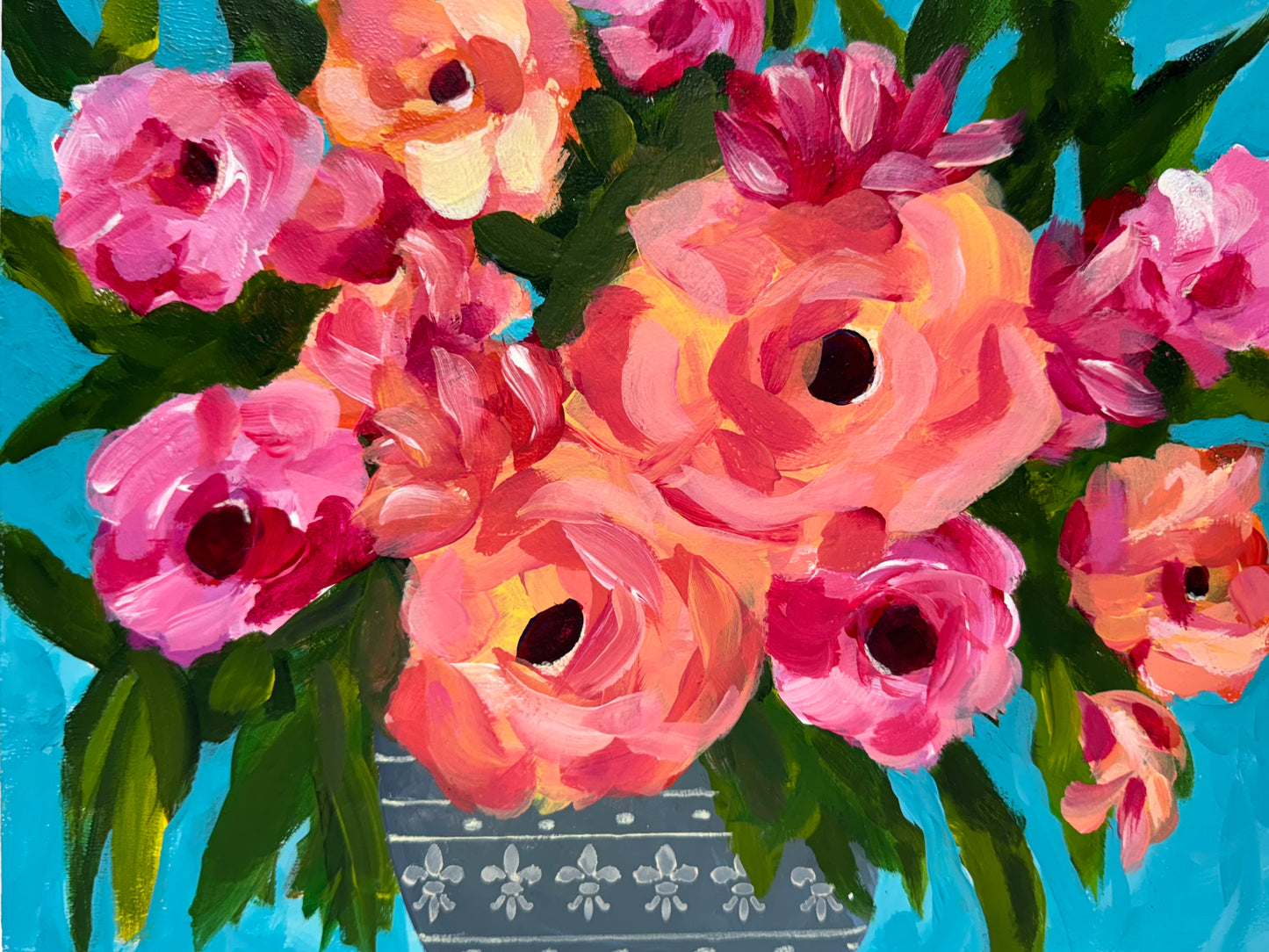 Poppy Splendor acrylic painting