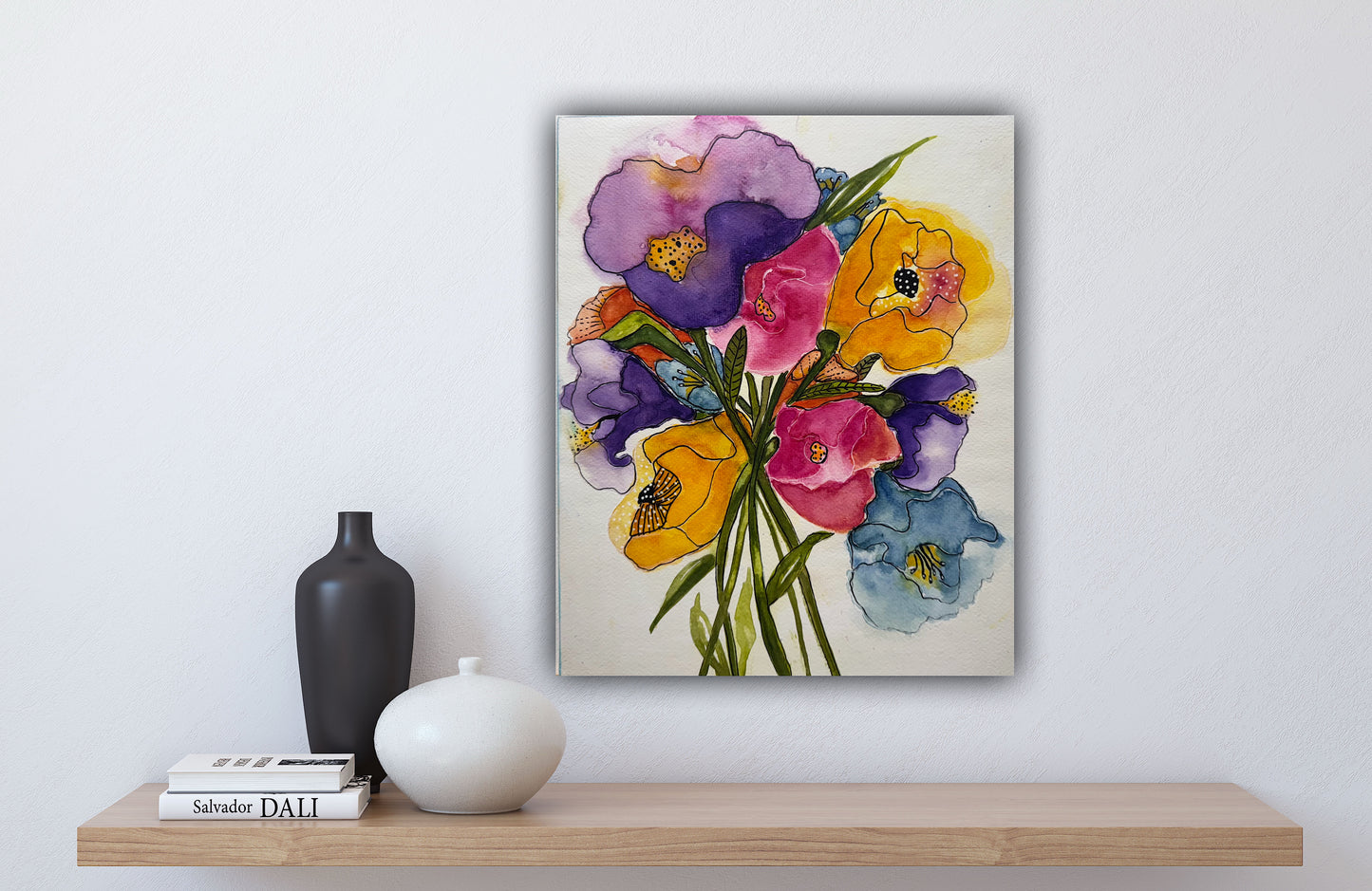 Summer Echoes Bouquet Watercolor Painting