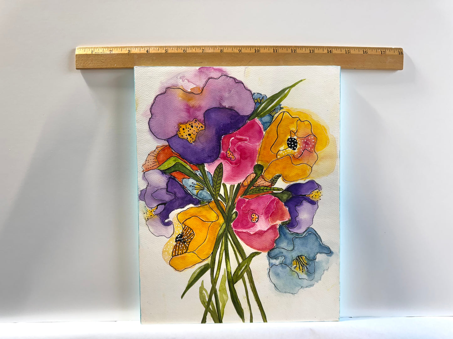 Summer Echoes Bouquet Watercolor Painting