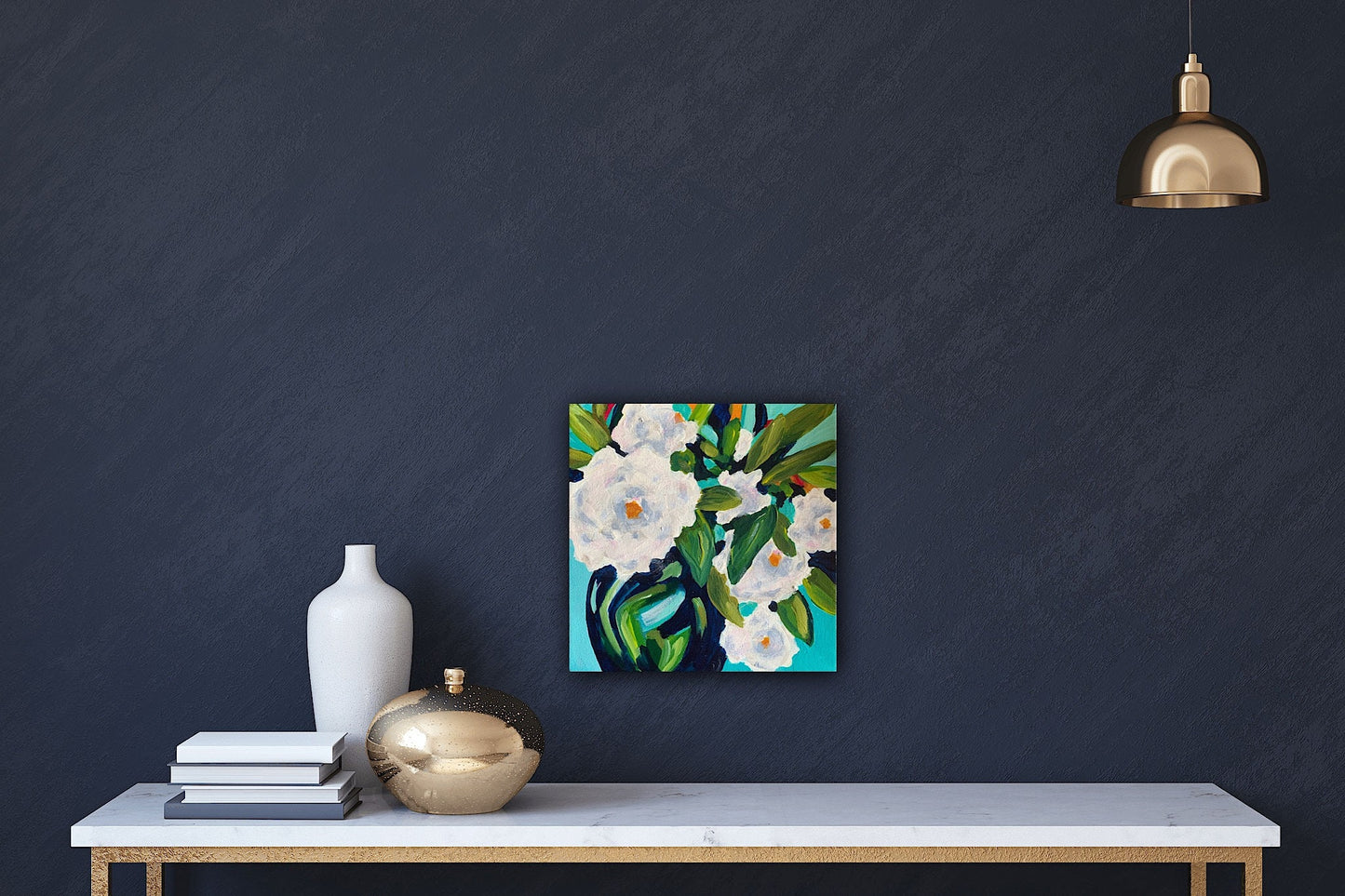 White Floral Bouquet painting