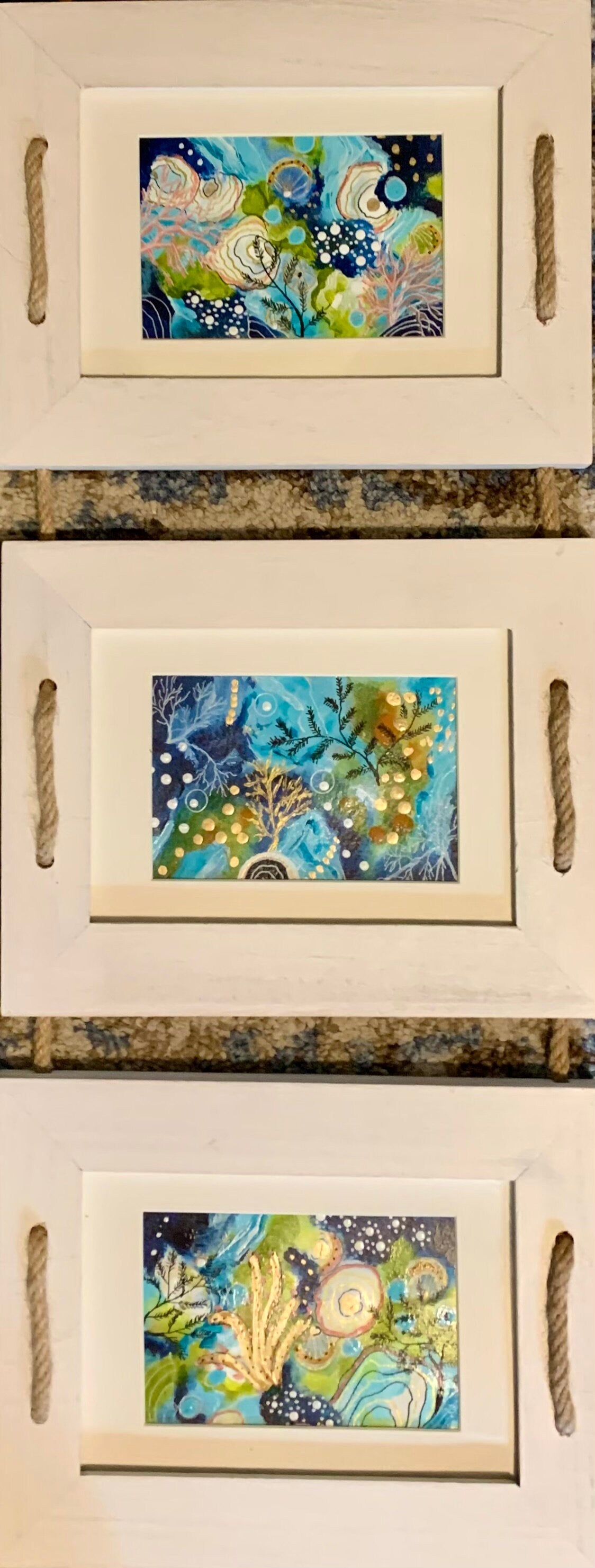Under the Sea Abstract Whimsical Ocean Painting Add more beach to your life Tropical Gift for beach lover Beach Home décor Seascape design
