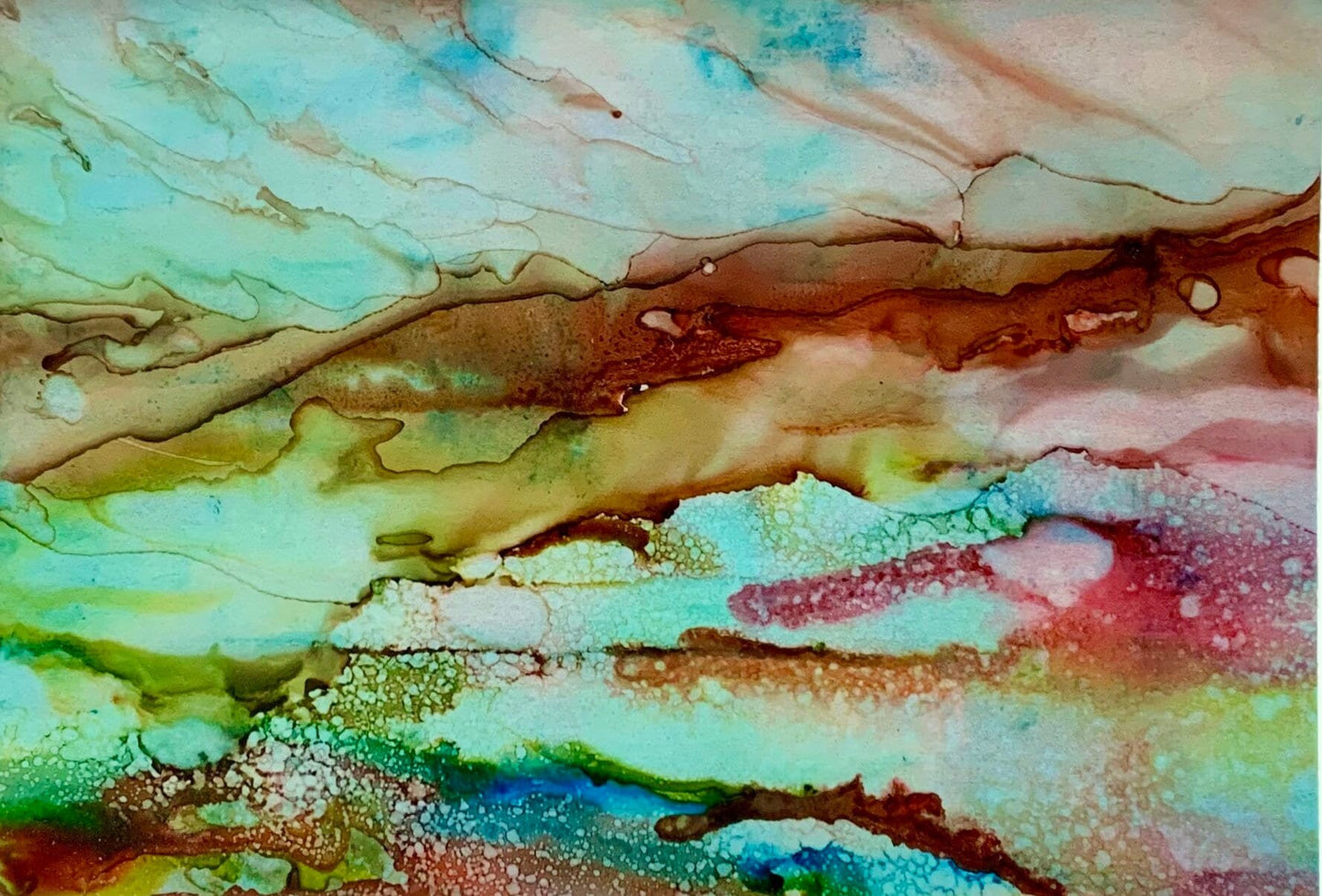 Sunset’s Glow abstract ink art
