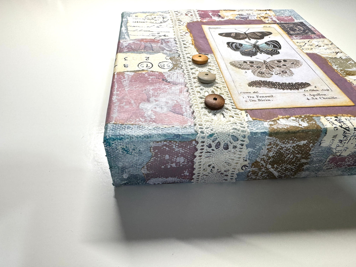 Butterfly Blues 6" chunky square canvas