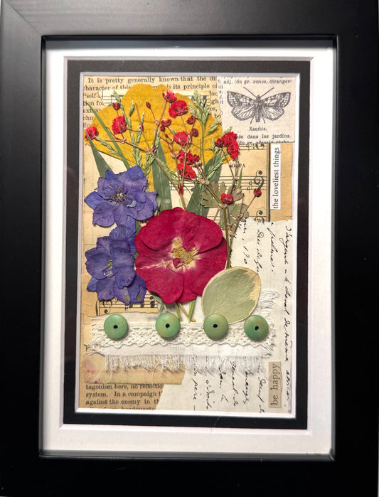 Framed Dried Flower Art decoration Shelf sitter 5x7" holiday gift