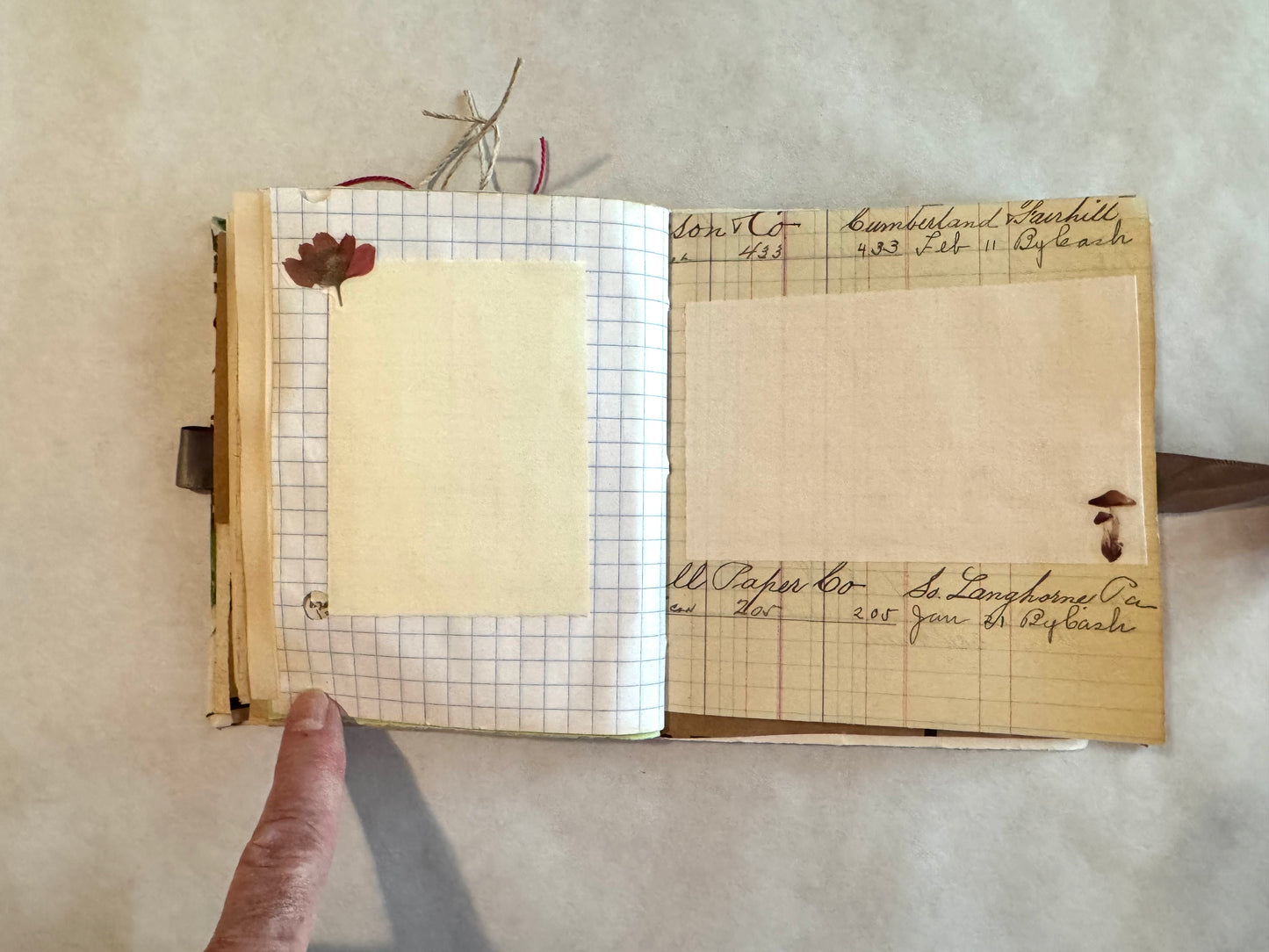 Junk Journal: Petite Grungy Trashy Collage Art Vintage Herb theme