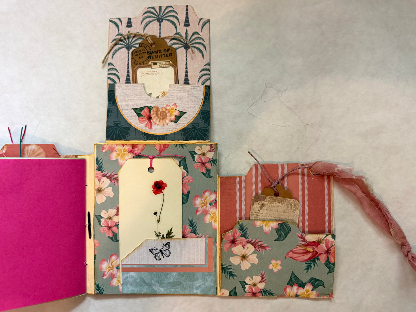 Junk Journal: Petite Diary Grungy Trashy Collage Art Vintage Ocean theme
