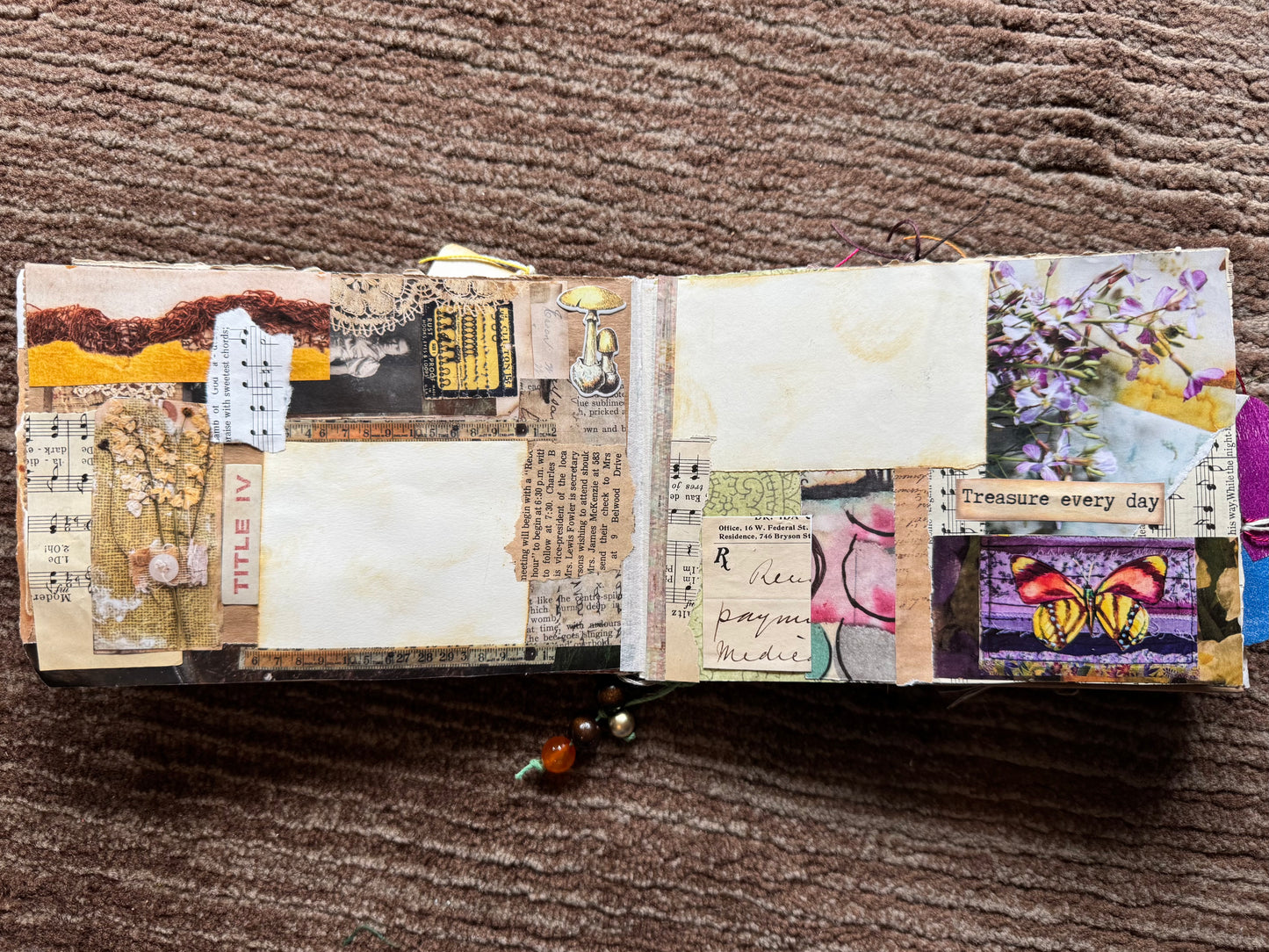 Junk Journal: Petite Grungy Trashy Collage Art Vintage Garden
