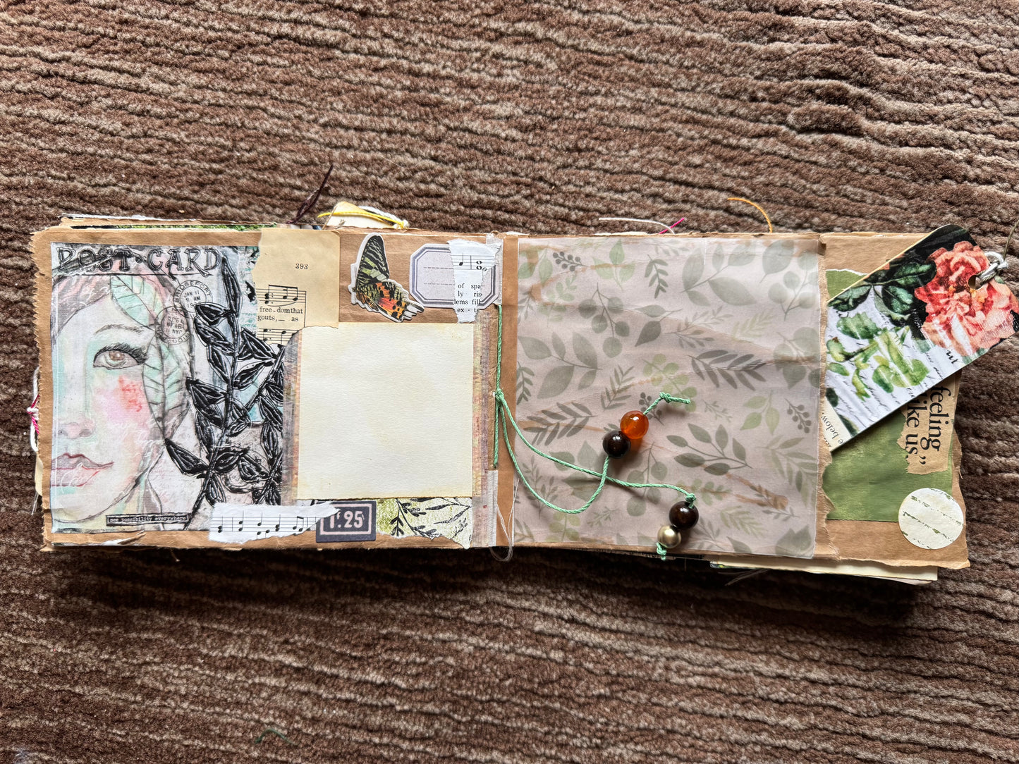 Junk Journal: Petite Grungy Trashy Collage Art Vintage Garden