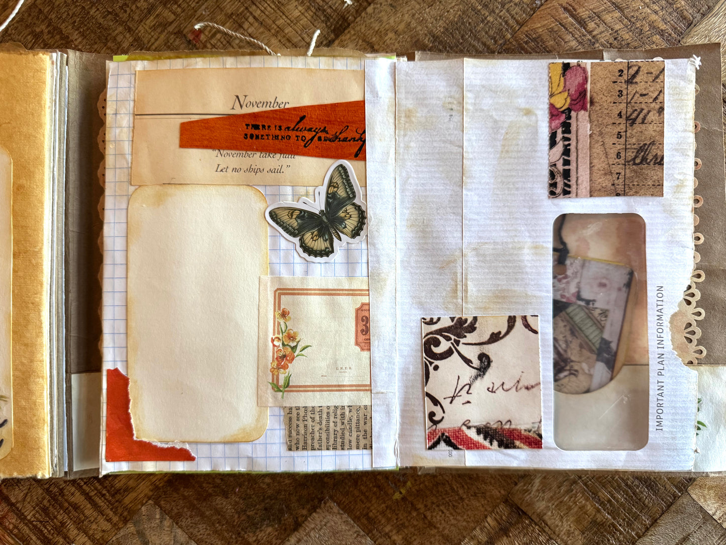 Junk Journal: Petite Grungy Trashy Collage Art Vintage Yellow2