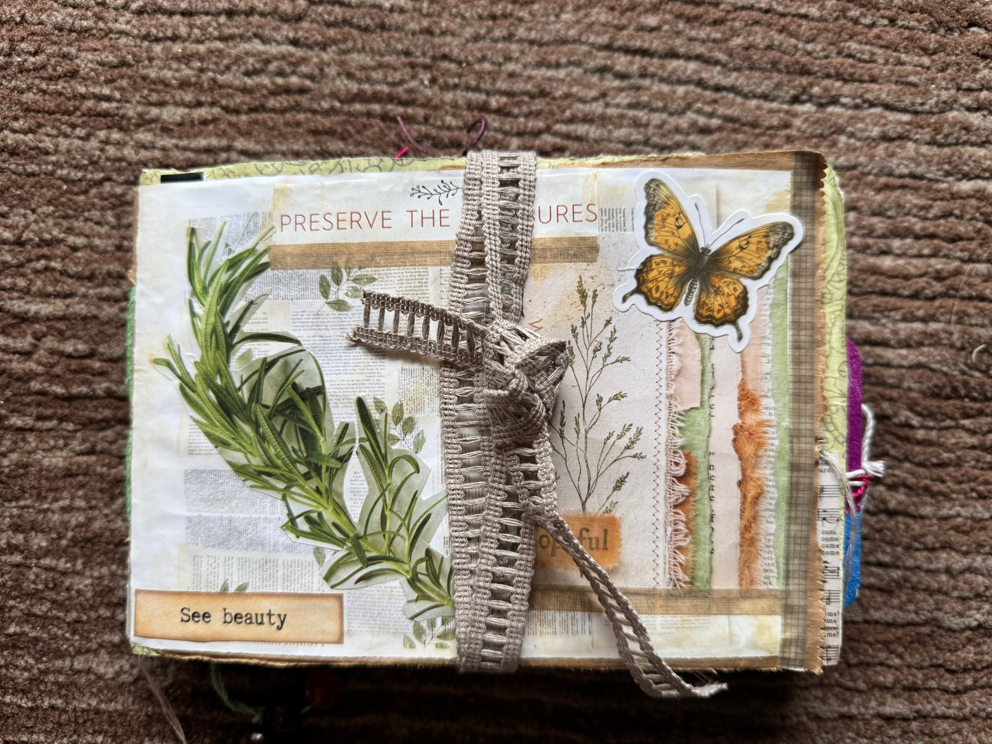 Junk Journal: Petite Grungy Trashy Collage Art Vintage Garden