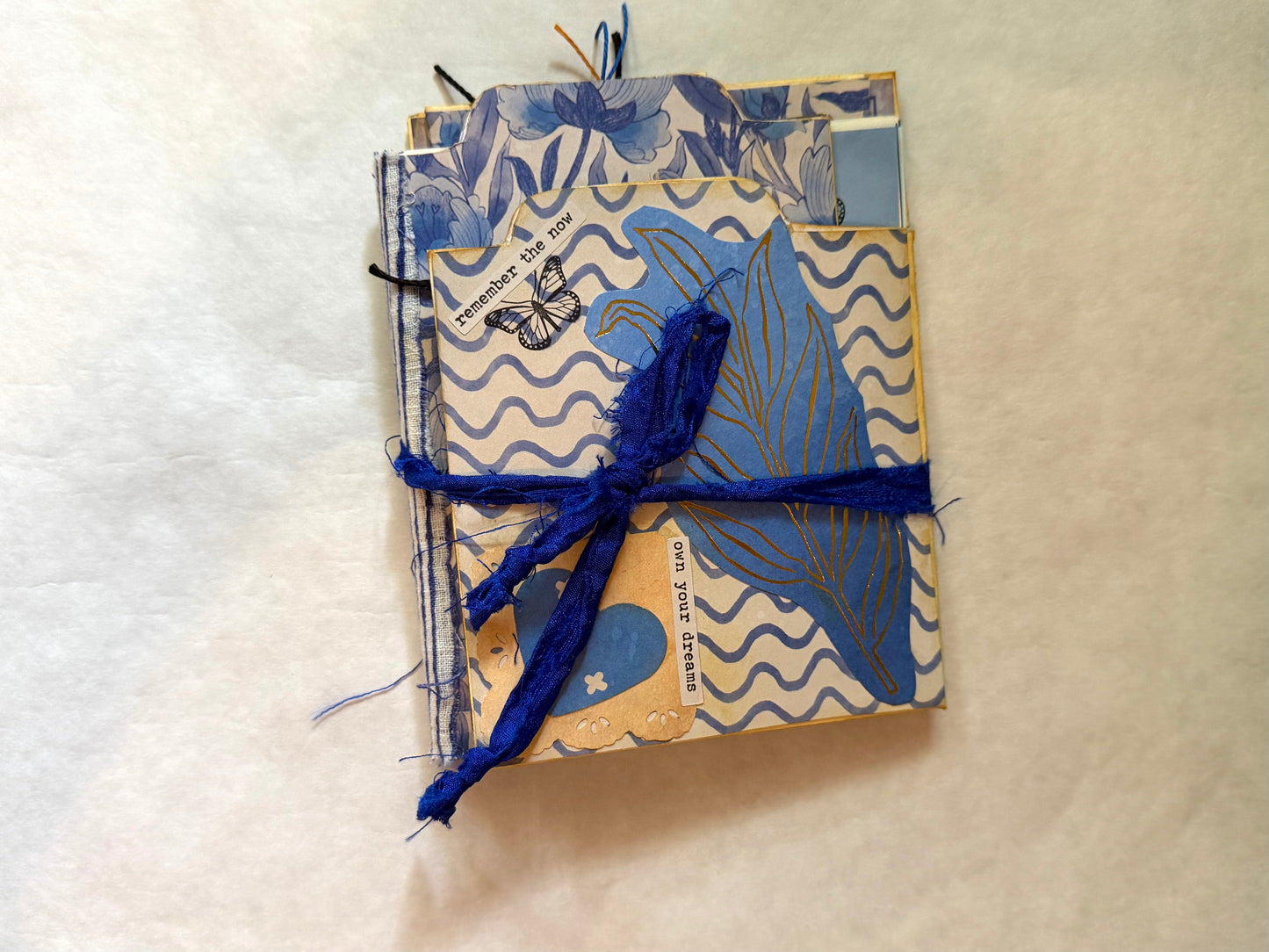 Junk Journal: Petite Diary Grungy Trashy Collage Art Vintage Blue theme