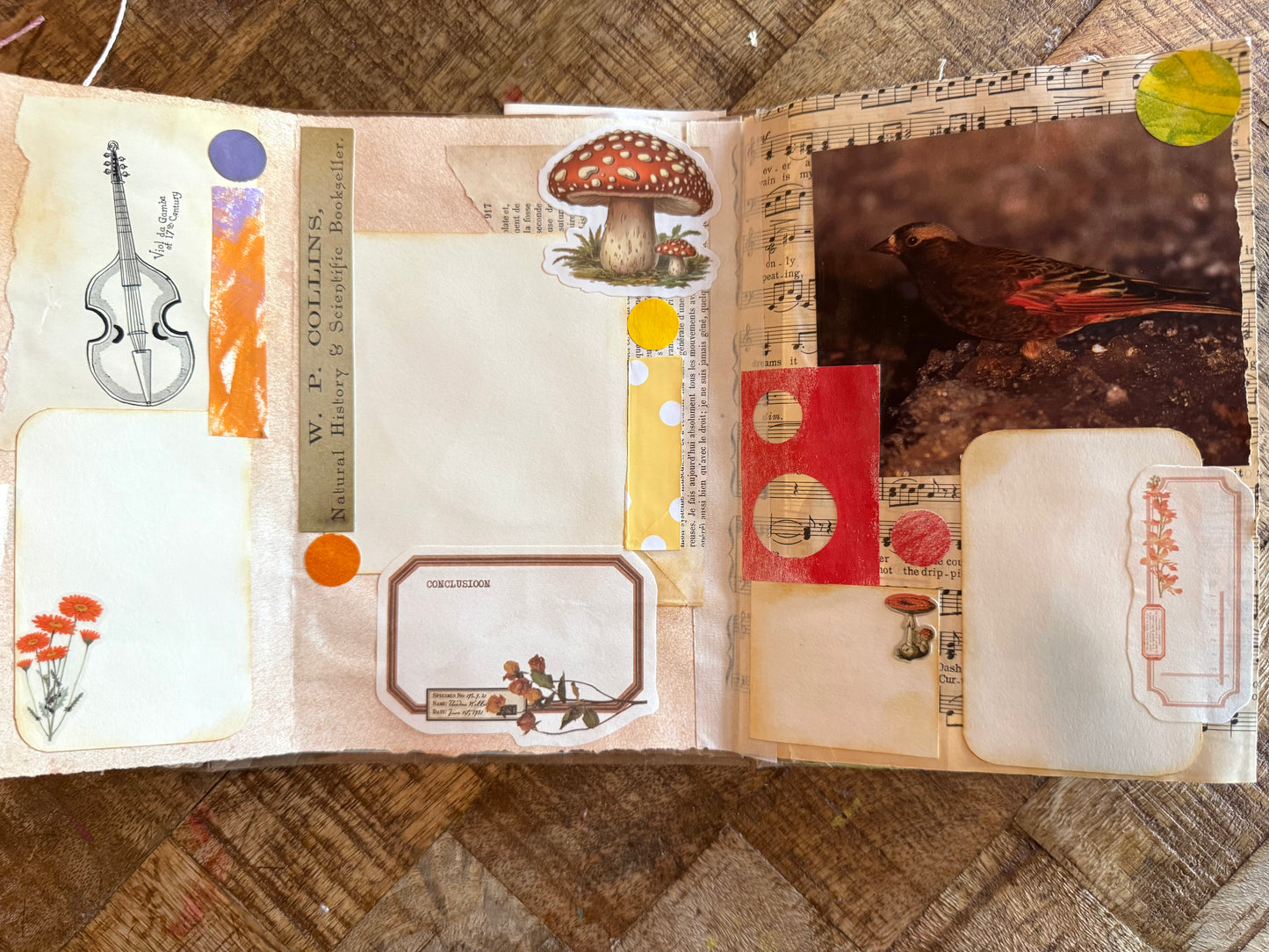 Junk Journal: Petite Grungy Trashy Collage Art Vintage Yellow2