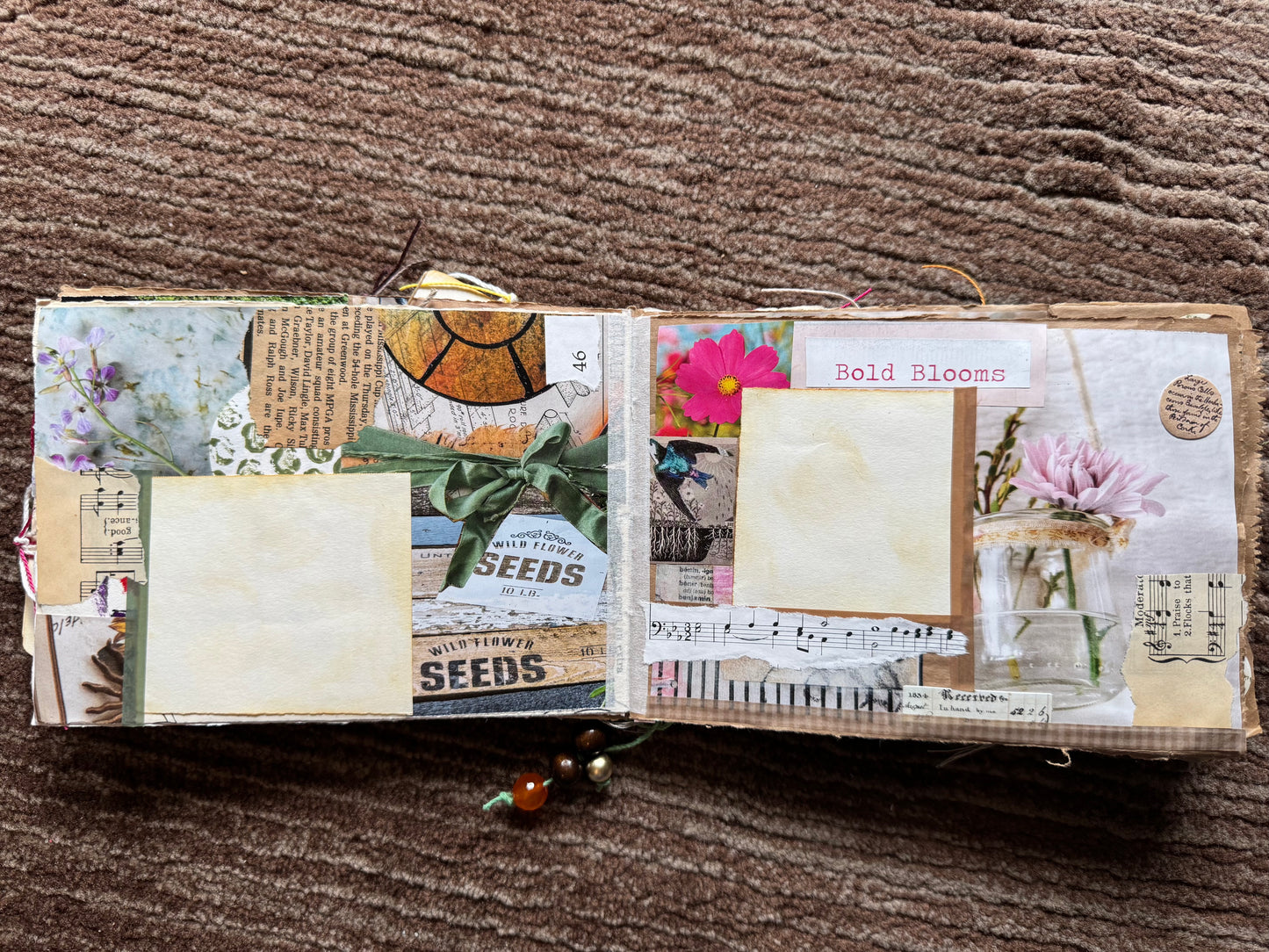 Junk Journal: Petite Grungy Trashy Collage Art Vintage Garden