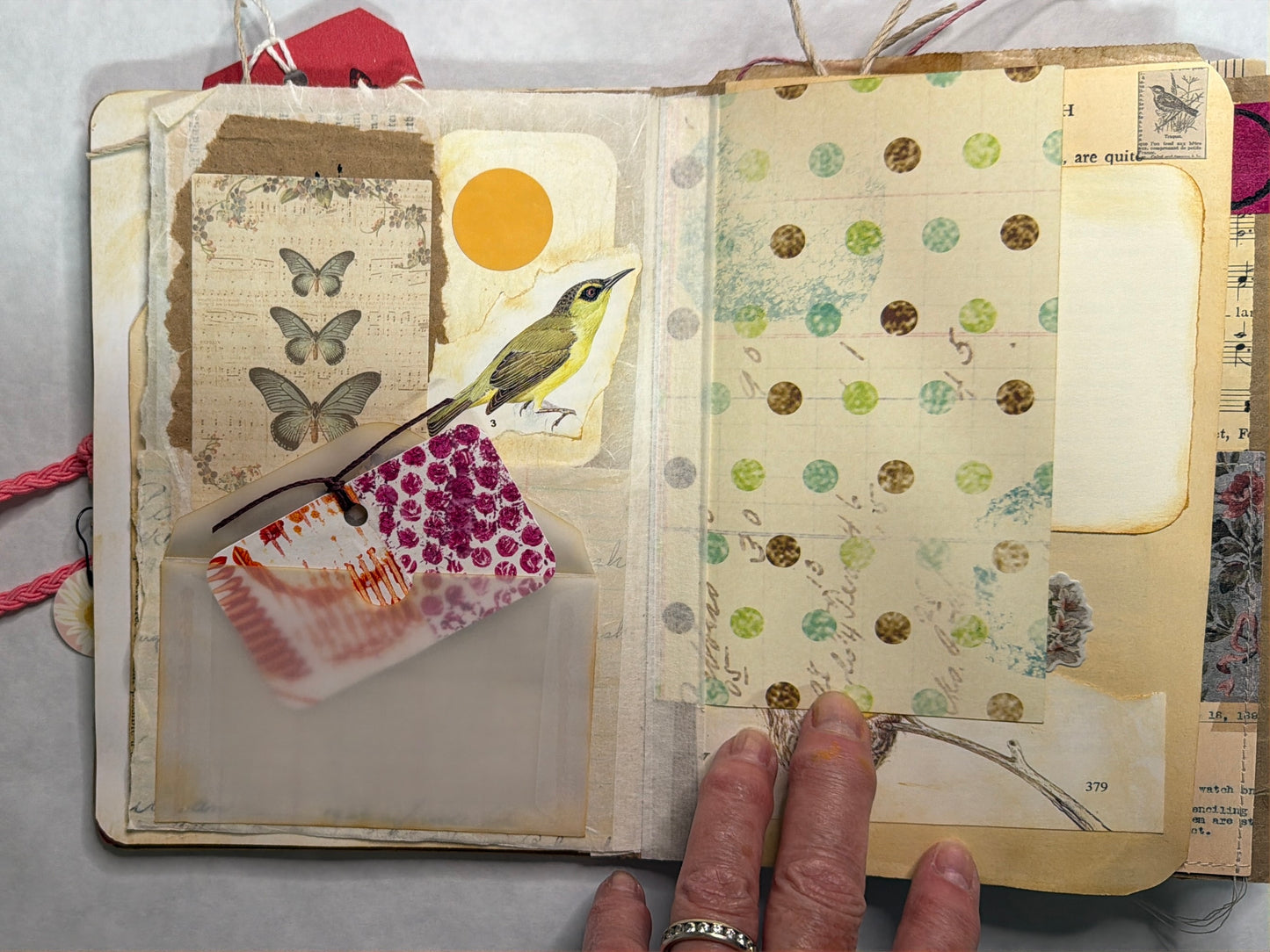 Junk Journal: Petite Grungy Trashy Collage Art Vintage Pink