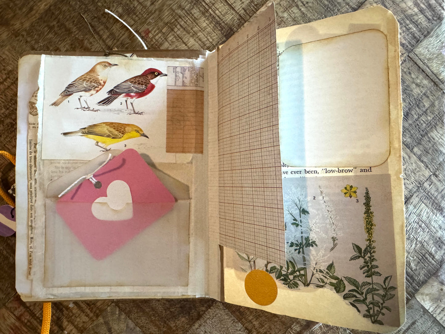 Junk Journal: Petite Grungy Trashy Collage Art Vintage Yellow2
