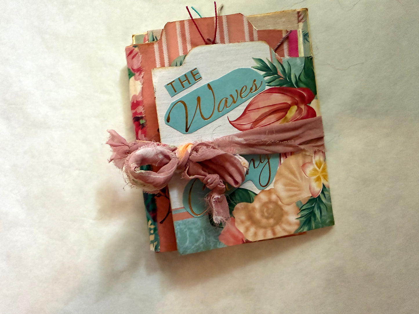 Junk Journal: Petite Diary Grungy Trashy Collage Art Vintage Ocean theme