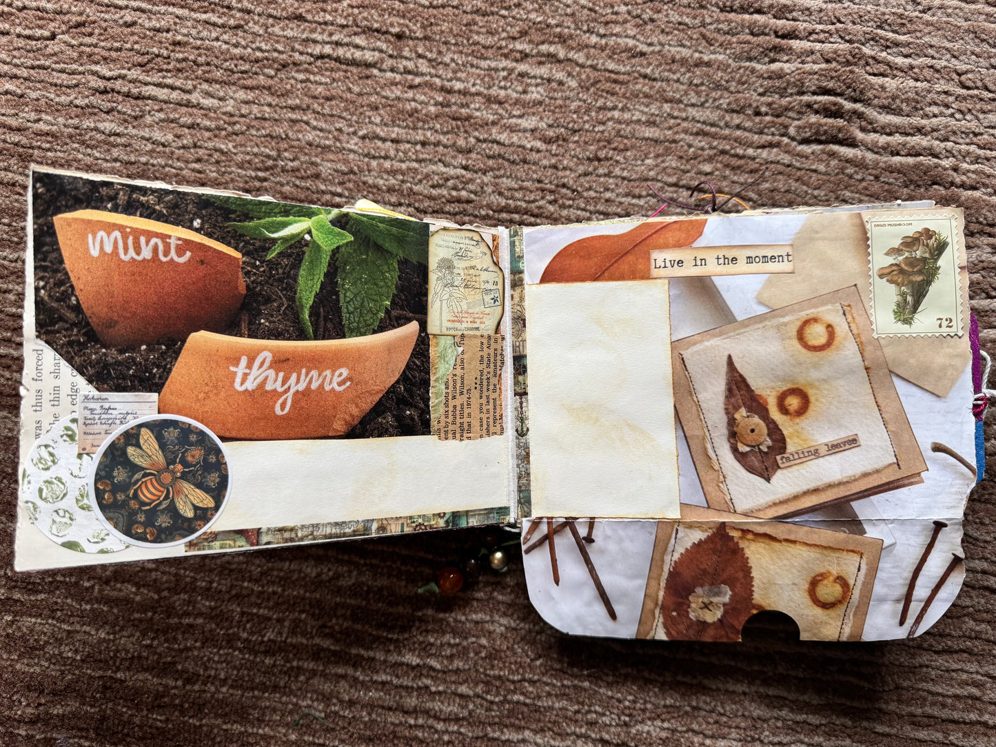 Junk Journal: Petite Grungy Trashy Collage Art Vintage Garden