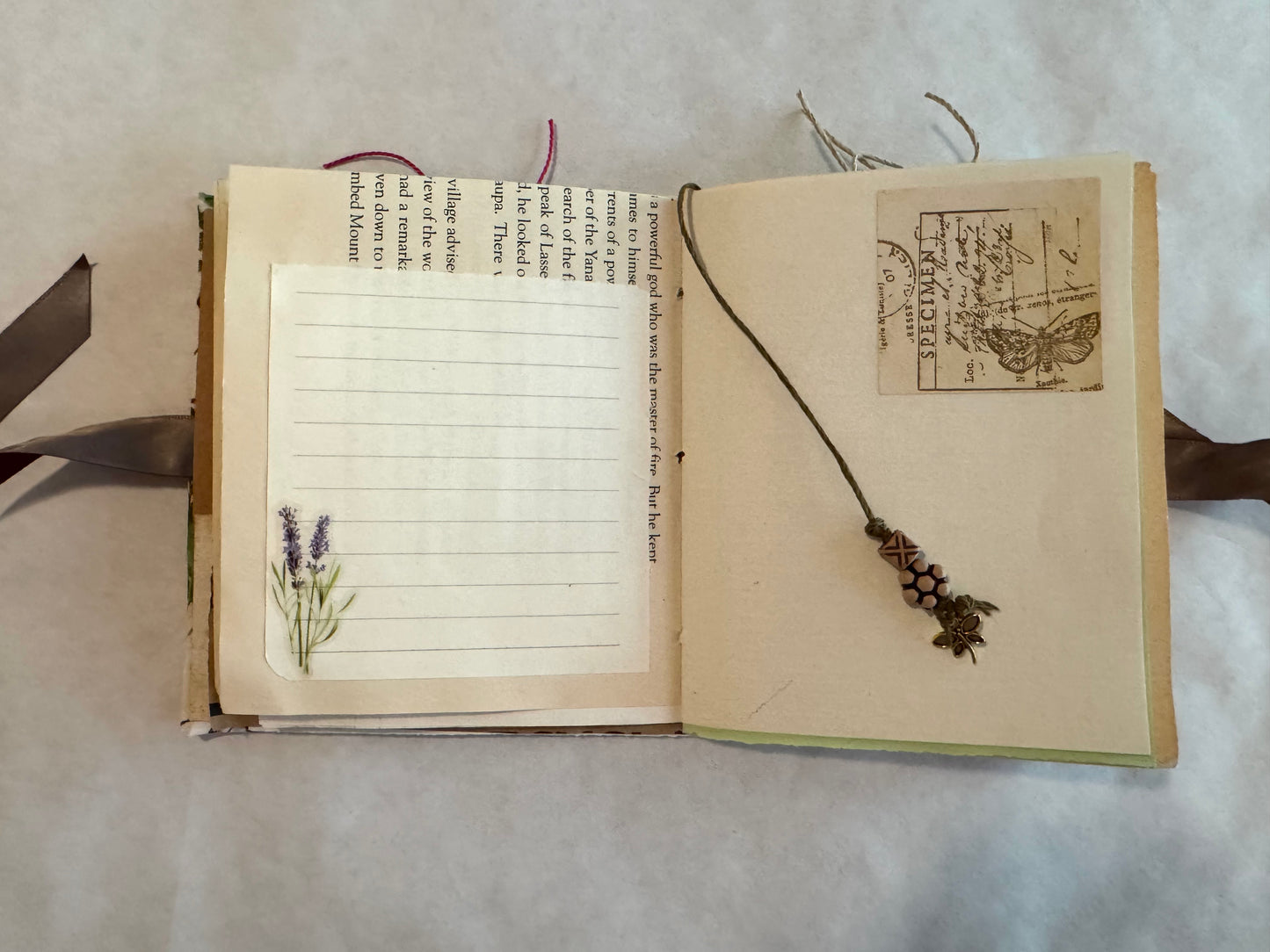 Junk Journal: Petite Grungy Trashy Collage Art Vintage Herb theme