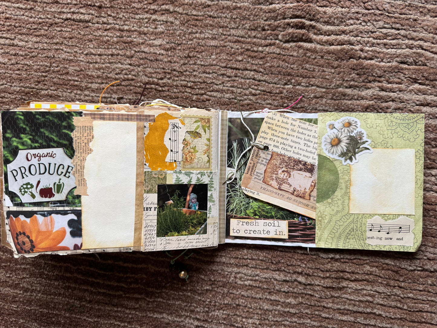 Junk Journal: Petite Grungy Trashy Collage Art Vintage Garden