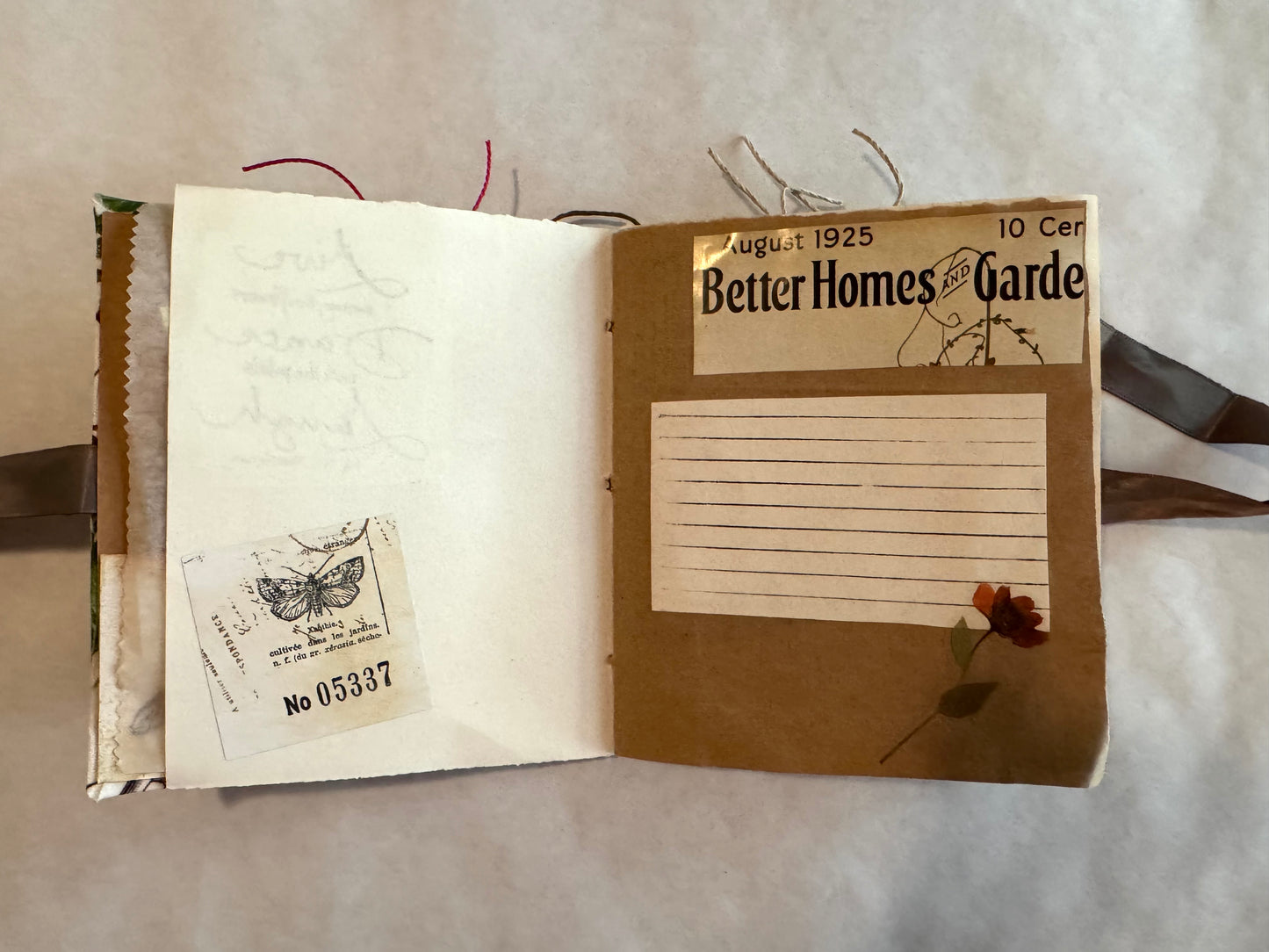 Junk Journal: Petite Grungy Trashy Collage Art Vintage Herb theme