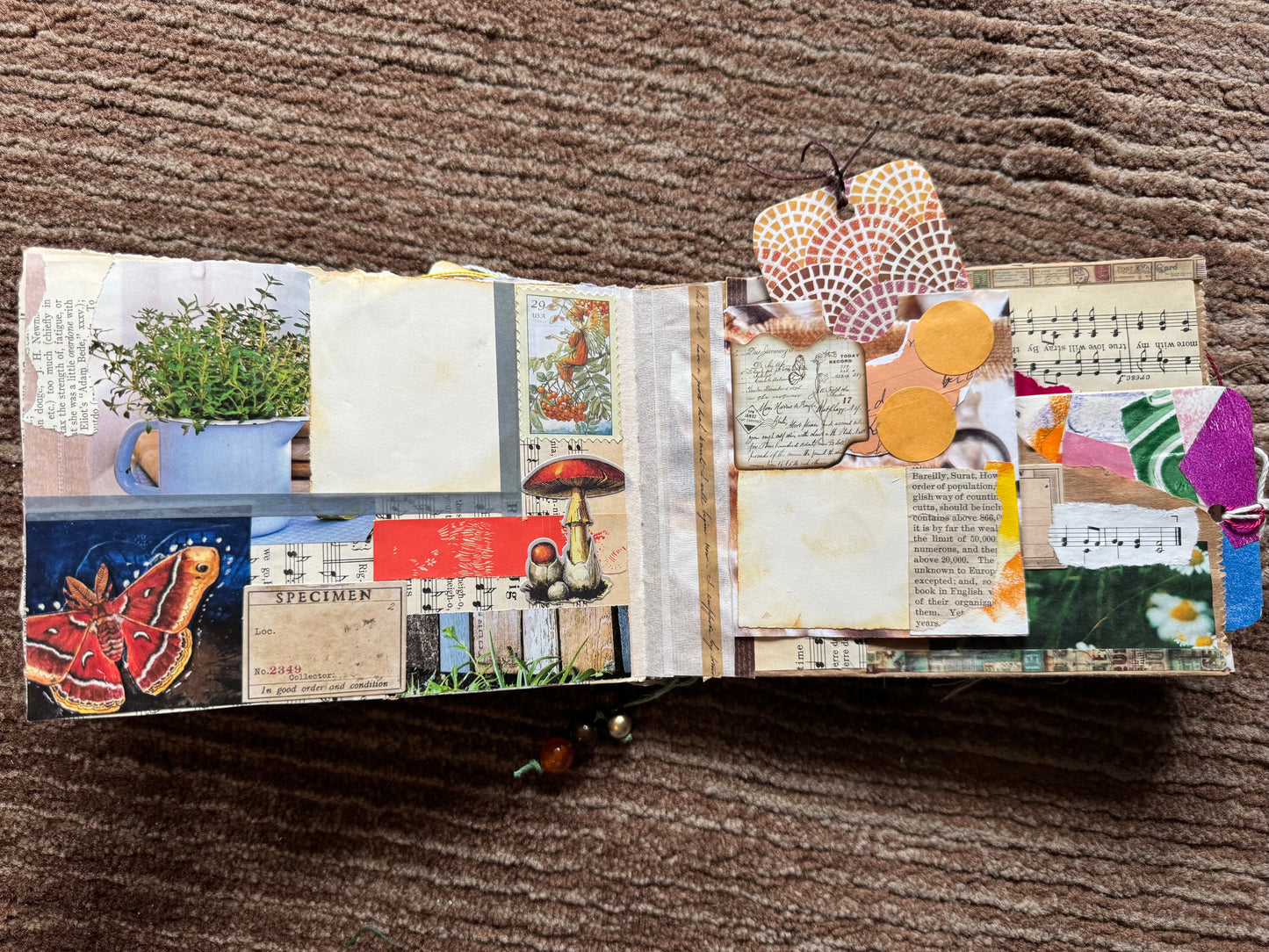 Junk Journal: Petite Grungy Trashy Collage Art Vintage Garden
