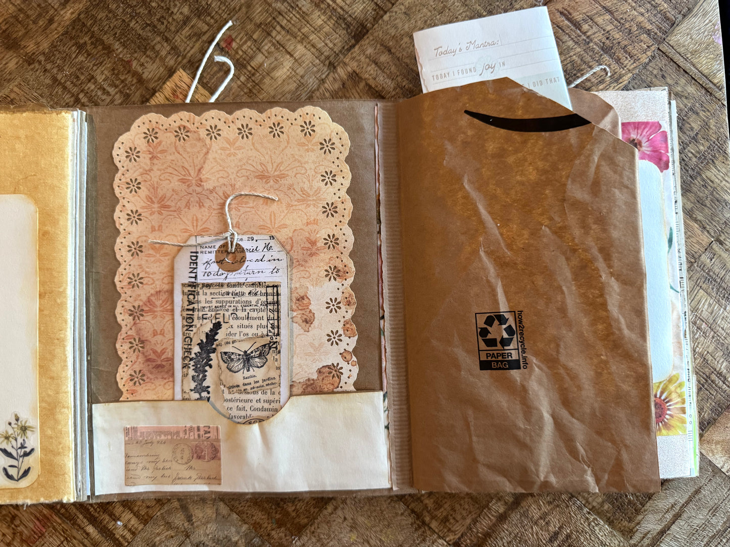 Junk Journal: Petite Grungy Trashy Collage Art Vintage Yellow2