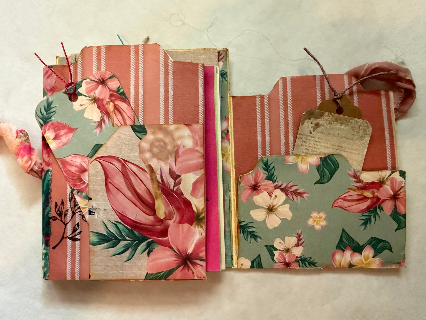 Junk Journal: Petite Diary Grungy Trashy Collage Art Vintage Ocean theme