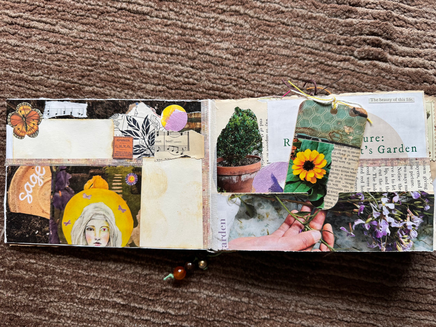 Junk Journal: Petite Grungy Trashy Collage Art Vintage Garden