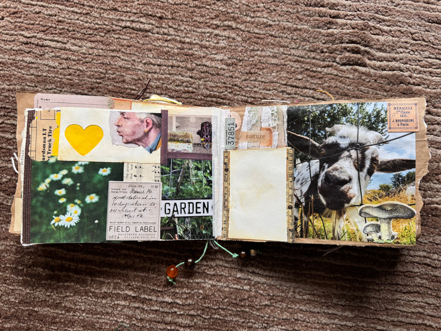 Junk Journal: Petite Grungy Trashy Collage Art Vintage Garden