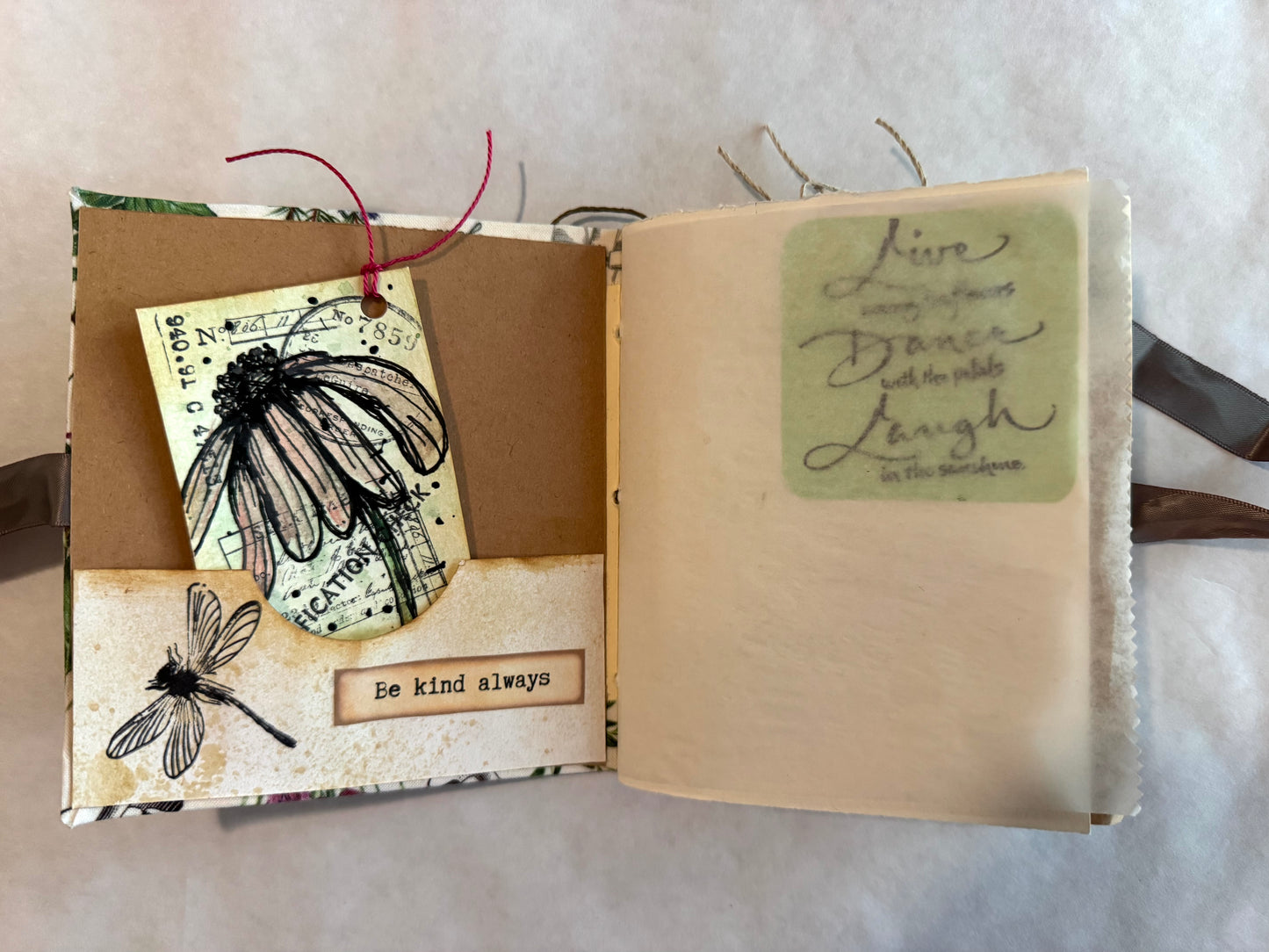 Junk Journal: Petite Grungy Trashy Collage Art Vintage Herb theme