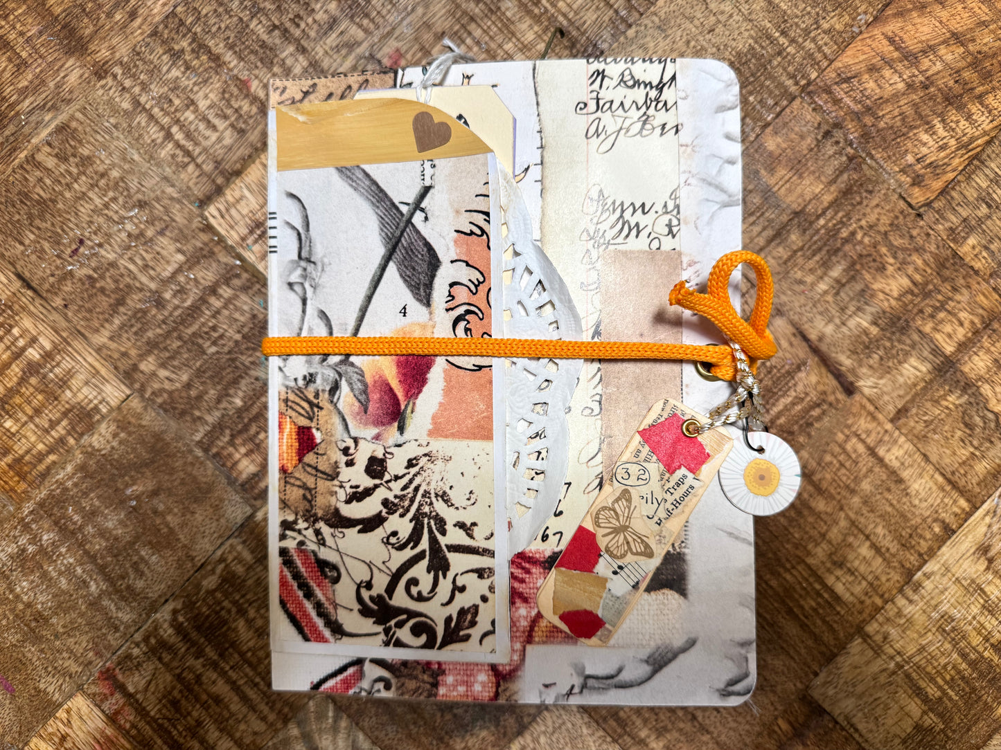 Junk Journal: Petite Grungy Trashy Collage Art Vintage Yellow2