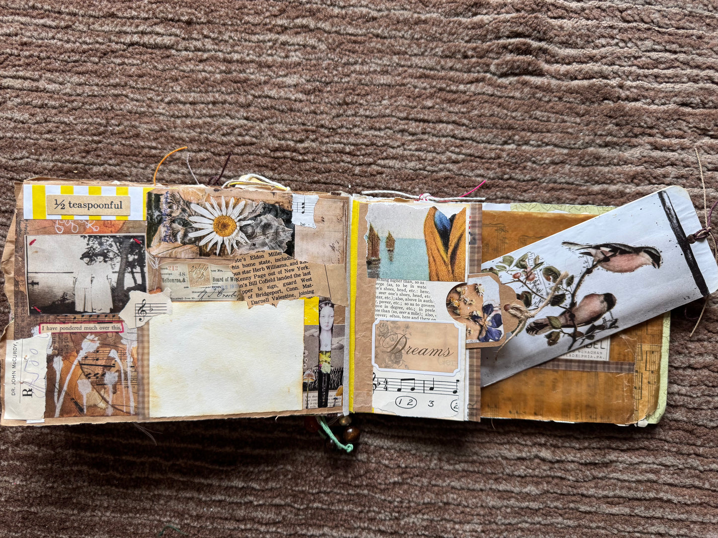 Junk Journal: Petite Grungy Trashy Collage Art Vintage Garden