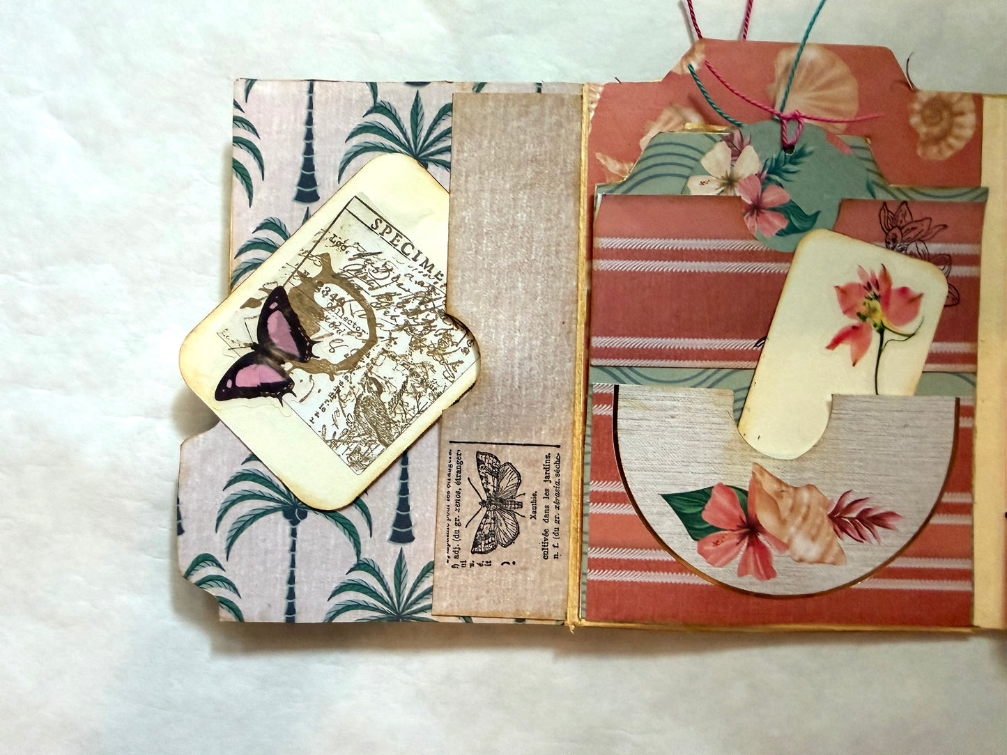Junk Journal: Petite Diary Grungy Trashy Collage Art Vintage Ocean theme