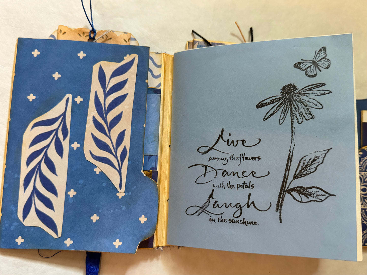 Junk Journal: Petite Diary Grungy Trashy Collage Art Vintage Blue theme