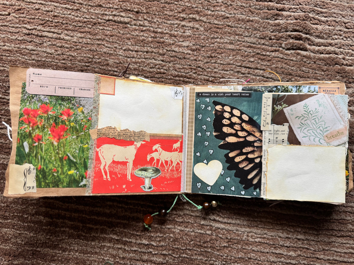 Junk Journal: Petite Grungy Trashy Collage Art Vintage Garden