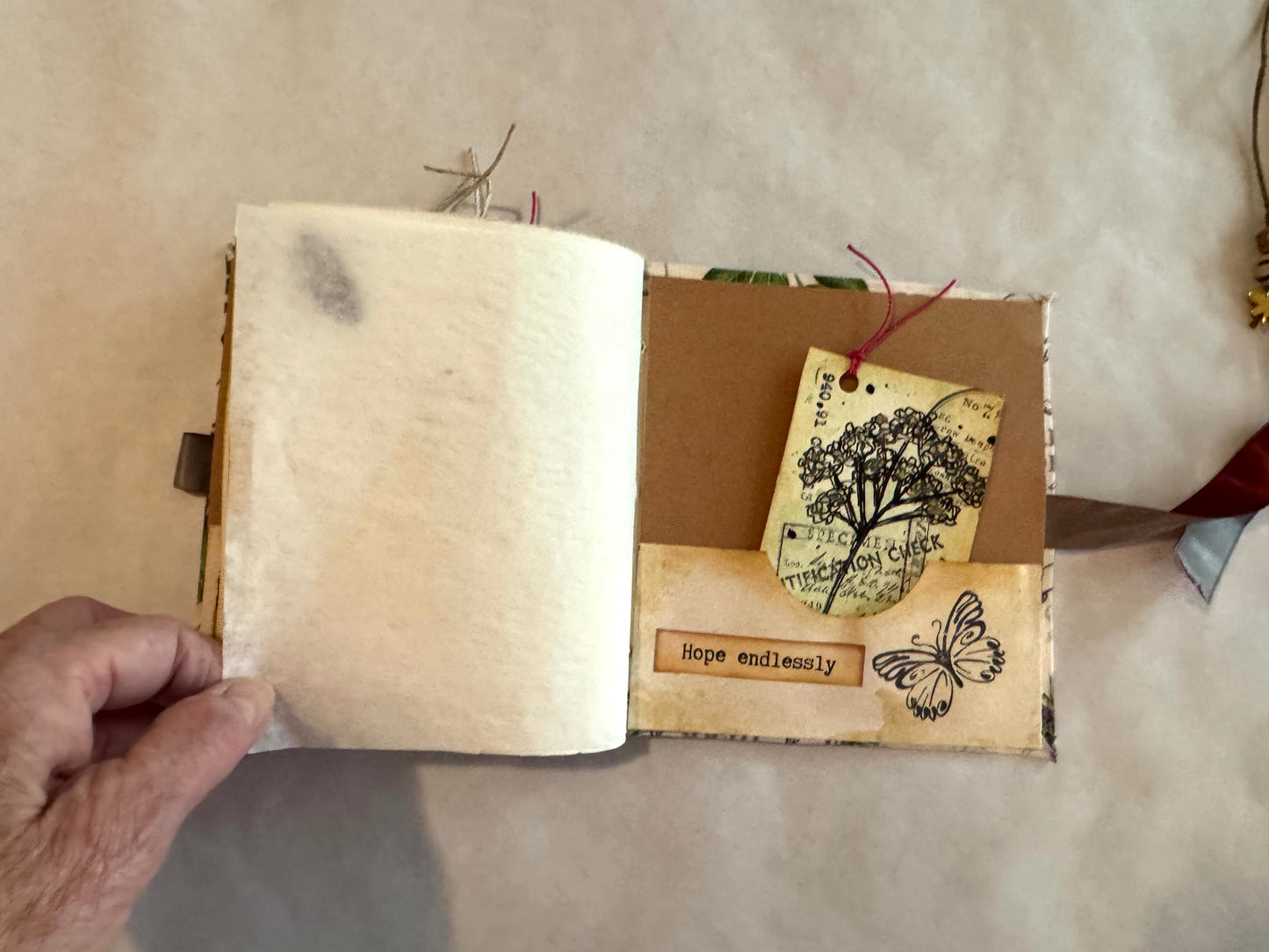 Junk Journal: Petite Grungy Trashy Collage Art Vintage Herb theme
