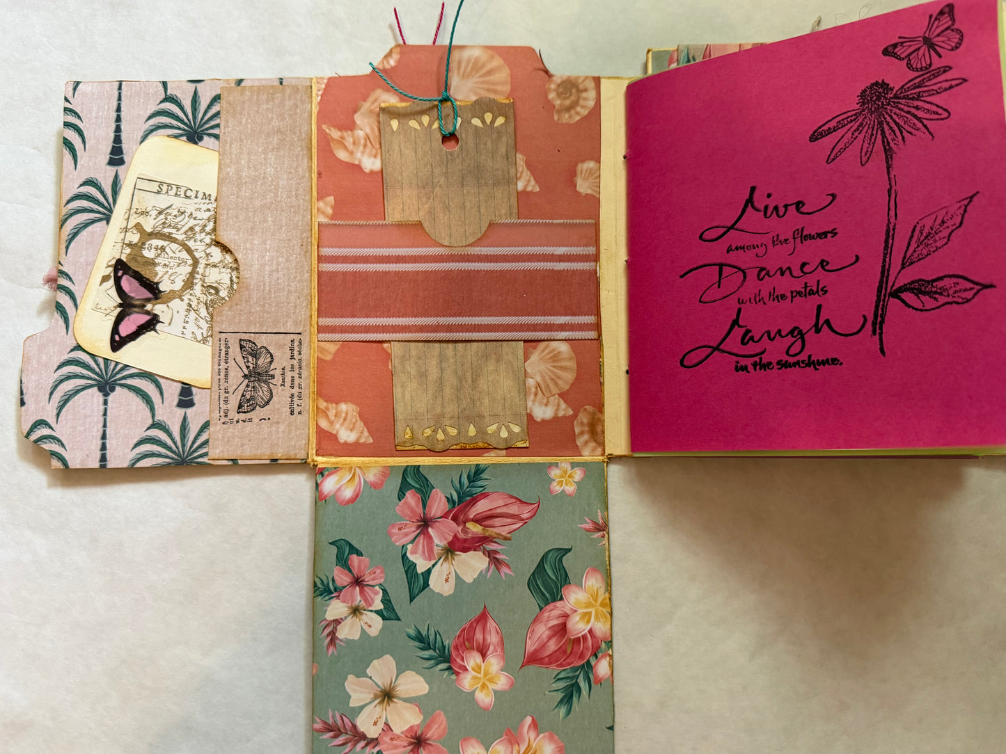 Junk Journal: Petite Diary Grungy Trashy Collage Art Vintage Ocean theme