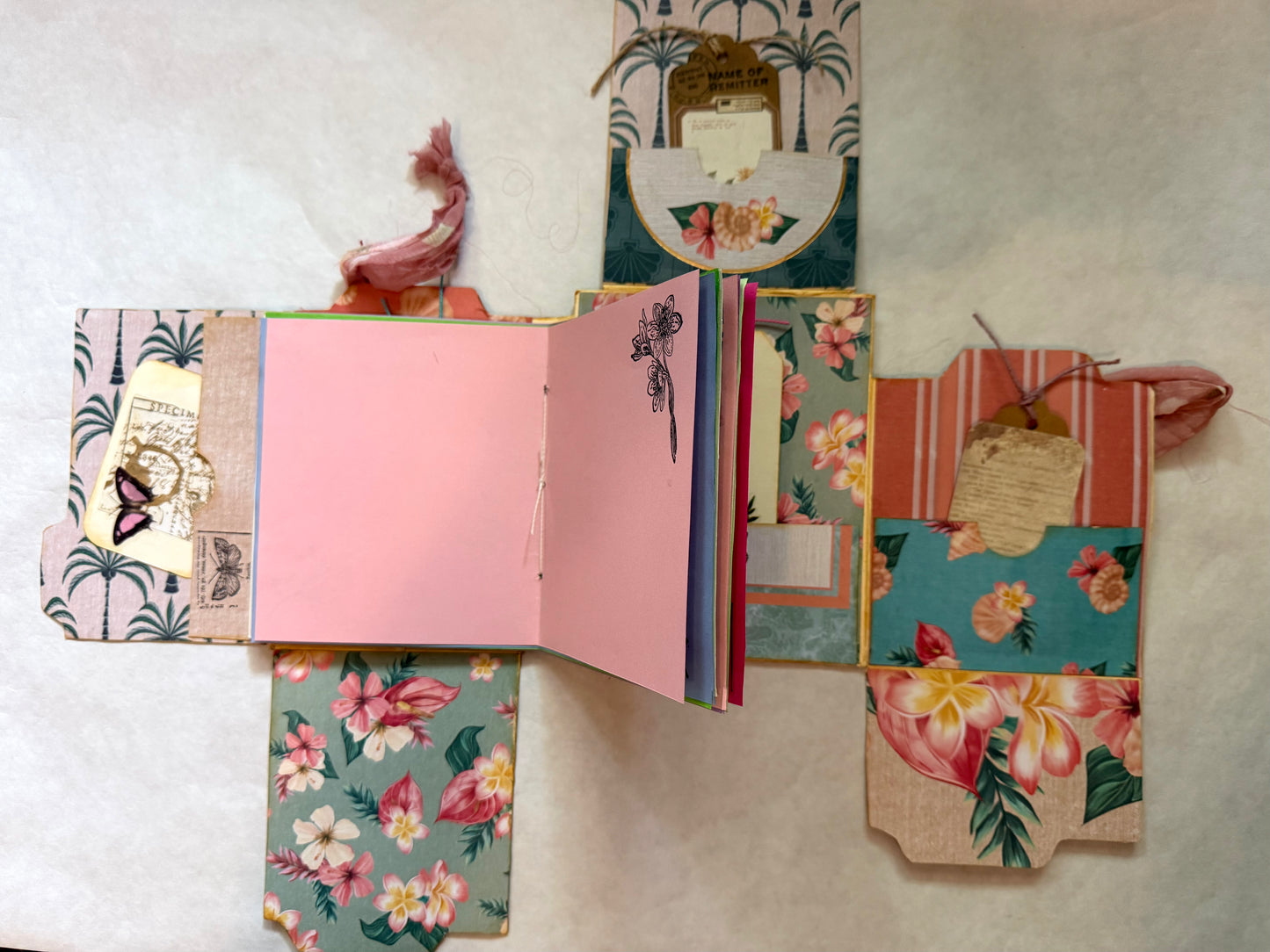 Junk Journal: Petite Diary Grungy Trashy Collage Art Vintage Ocean theme