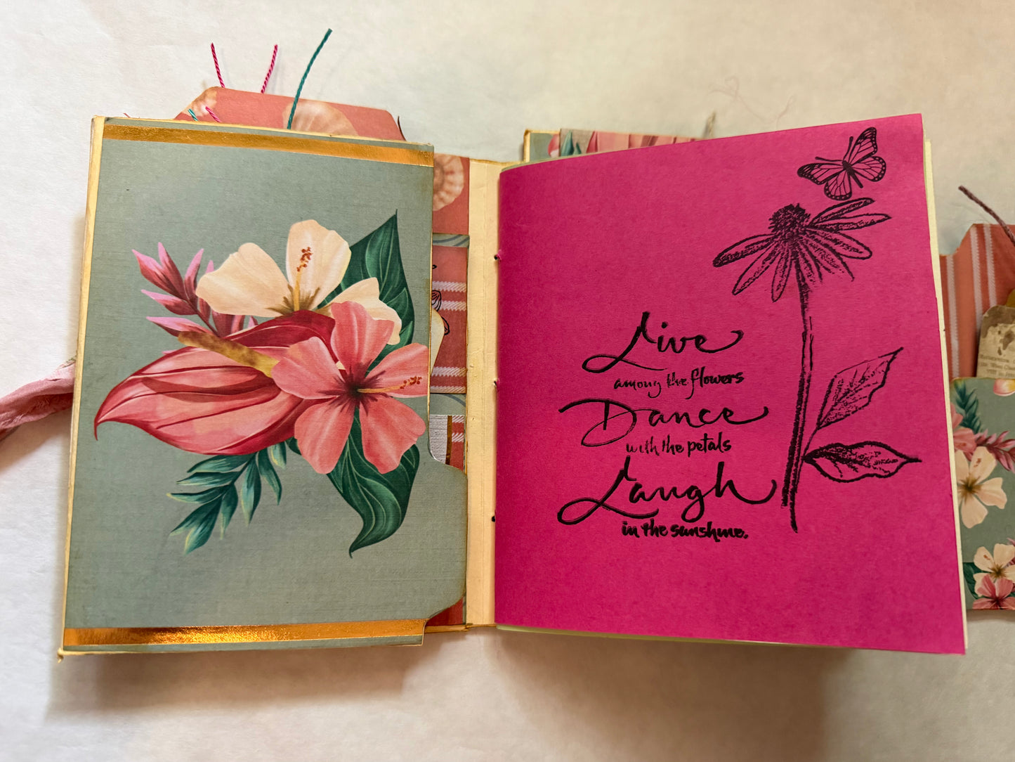 Junk Journal: Petite Diary Grungy Trashy Collage Art Vintage Ocean theme
