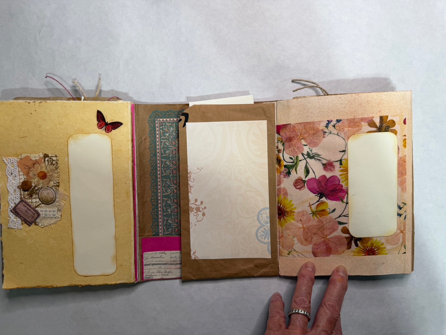 Junk Journal: Petite Grungy Trashy Collage Art Vintage Pink