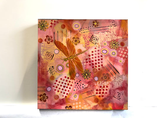 Dragonfly Dance Acrylic Painting on Canvas
