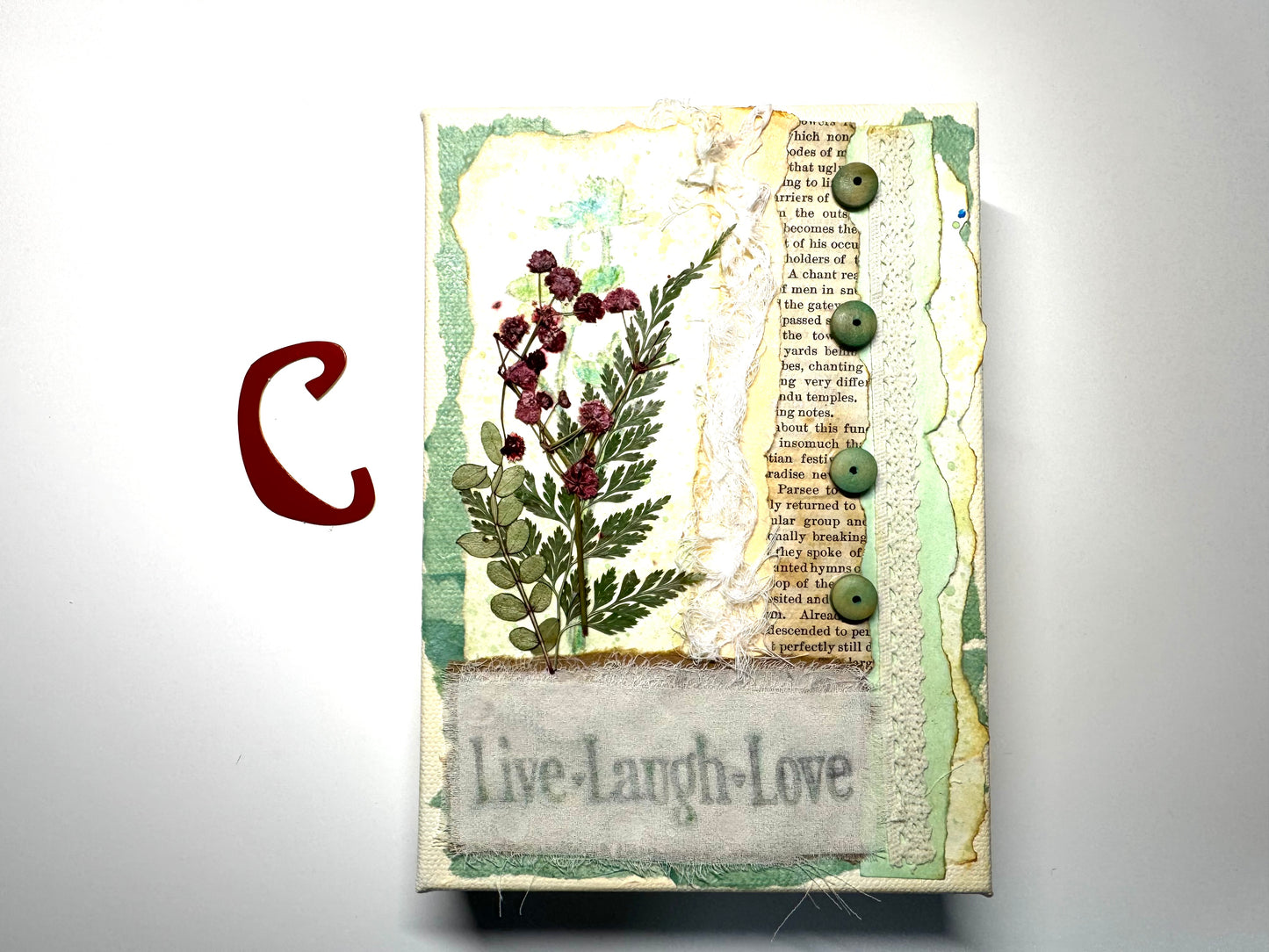 Dried Flower Art decoration Shelf sitter 5x7"