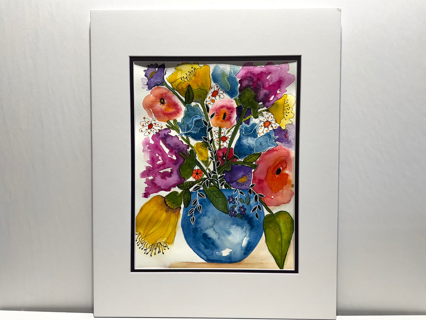 Watercolor Painting Shades of Amore Floral Bouquet
